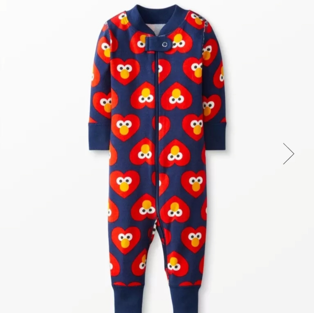 Hanna Andersson Baby Sesame Street Zip Sleeper- Elmo Love NWT